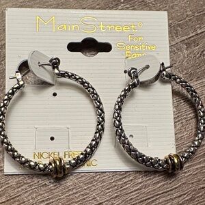 Silver and Gold Hoop Earrings